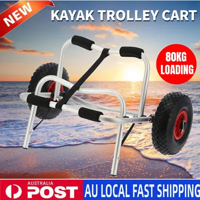 Fold Kayak Trolley Carrier Cart Wheel Collapsible Foldable Aluminium Canoe 80kg • $52.89