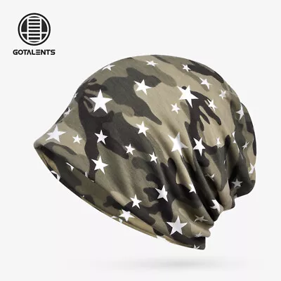 Beanie Hats Unisex Mens Womens Scarf Knitted Hat Ski Slouch Camouflage Hats Star • $0.01