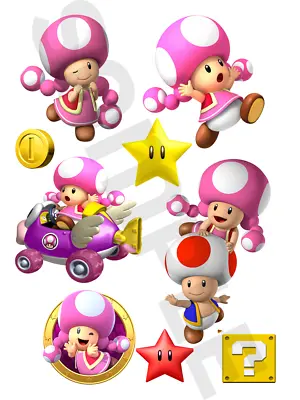 🍰Toadette Super Mario 🍰 Edible Cake Toppers A4 Icing • £4.25