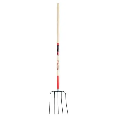 Razor-Back Manure Fork 5-Oval Tine Forged Steel Head Strong Hardwood Handle • $60.22