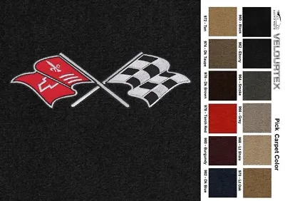 Lloyd Mats Velourtex C3 Corvette Cross Flags Logo Floor Mats (1968-1982)  • $138.99