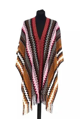 Missoni Elegant Geometric Fringed Women's Poncho Authentic • $223