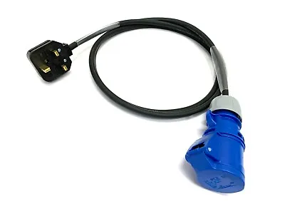 13Amp Plug To 16Amp Socket Adaptor Heavy Duty Rubber Converter Fly Lead 13A-16A • £18.90