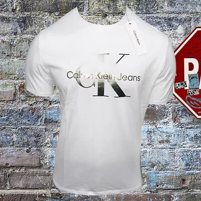 Nwt Calvin Klein Men's White Crew Neck Short Sleeve T-shirt S M L Xl Msrp $54.99 • $26.99