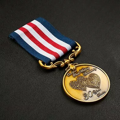 Your 30th Pearl Wedding Anniversary Long SERVICE MEDAL. Gold. Gift/Present. Wife • £9.99