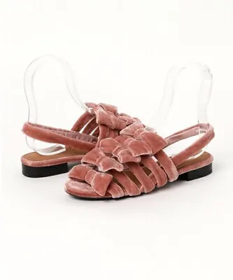 F-troupe BNIB Pink Velvet Bow Sandals Size UK 4 Euro 37 Topshop COS  • £15.99