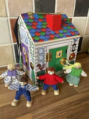 Melissa & Doug Wooden Doorbell House Toy Complete With Doll Figures And Keys • £2.20