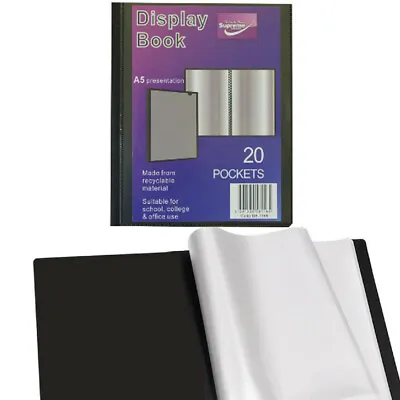 Display Book 20 Pockets Presentation Portfolio Soft Cover Folder - A5 • £3.99