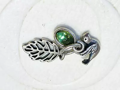 Authentic Pandora Forest Trinity Peridot Dove Leaf Dangle Charm Retired 791214 • $59