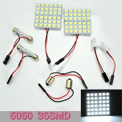 36SMD LED Panel Interior Light T10 194 168 Dome Festoon Bulb BA9S Adapter White • $15.10