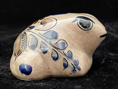 Vintage Signed ML Tonala Jalisco Mexico Hand Painted Pottery Frog Figurine • $12