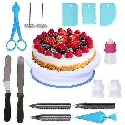 Cake Turntable Stand Decorating Supplies Kit Rotating Icing For Cake Decorations • £12.99