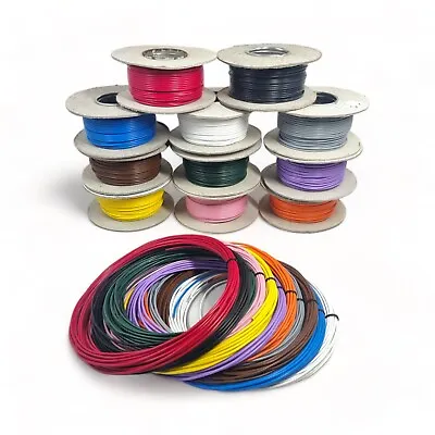 Single Core Stranded Cable 12v 24v Thin Wall Wire All AMP Ratings & 11 Colours • £11.99