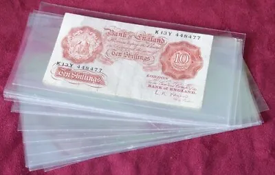 20 MEDIUM BANKNOTE SLEEVES 90 Mm X 190 Mm • £3.35