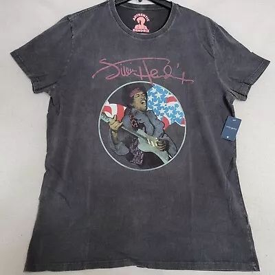 Lucky Brand JIMI HENDRIX Shirt Adult 2XL XXL BLACK GUITAR MUSIC CASUAL MENS NWT • $20.89