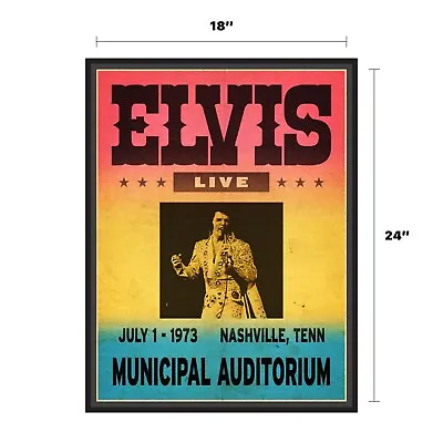 Elvis Presley - Nashville Tennessee 1973 Concert Poster 18x24 • $35