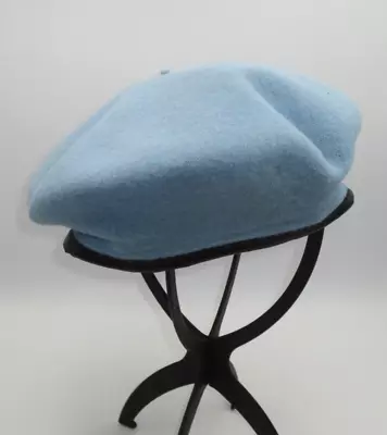 VINTAGE DENMARK'S MILITARY SURPLUS BLUE WOOL BERET W/QUILTED LINING (SZ. 7 1/2) • $24