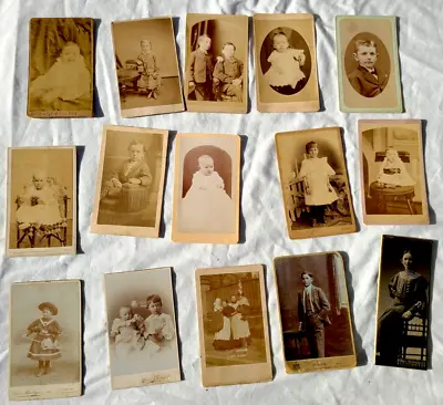 Lot 15 CDV Antique Vintage Photo ALL CHILDREN Boy Girl Some Civil War Era • $13