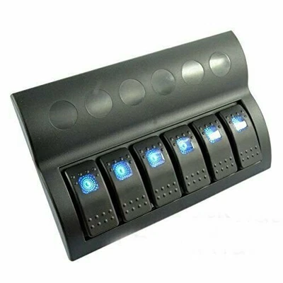 $40.99 • Buy 6 Gang Marine Boat Rocker Switch Panel Circuit Breaker Led Indicator
