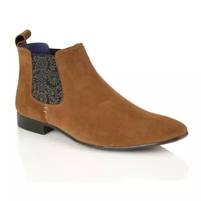 Mens Silver Street Leather Suede Chelsea Pull On Classic Boots Sizes 7 To 12 • £31.99