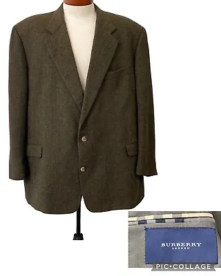 BURBERRY 100% Wool Plaid Jacket Blazer Sz. 50 - Check Measurements! USA Made • $95