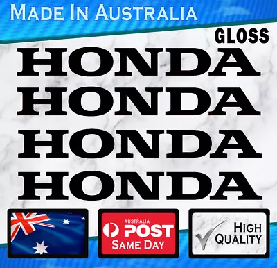 Honda Style Stickers - GLOSS Black Set Of 4 JDM  Civic JDM Outboard Bike Decal • $6.60