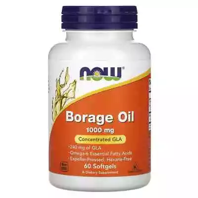 Borage Oil 1000mg Essential Omega-6 Fatty Acids NOW FOOD Health 60Softgels • £20.03