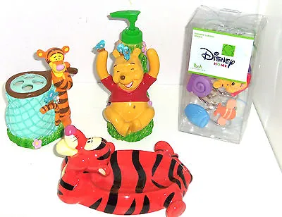 Disney Accessories Pooh Tigger Soap Dish Toothbrush Lotion Bottle Shower Hooks • $134.80