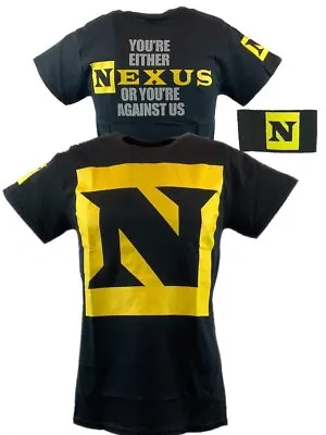 Nexus Or Against Us Mens Black T-shirt CM Punk Wade Barrett Daniel Bryan • $39.99