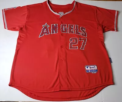 Authentic Mike Trout Los Angeles Angels Red Jersey 56 3XL Majestic Cool Base • $79.95