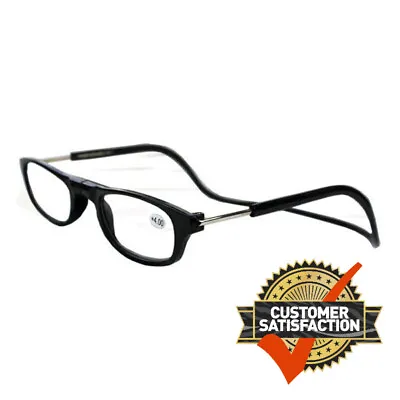 Front Click Magnetic Connect Reading Eyeglasses Full Rim Glasses Folding Hanging • $7.99