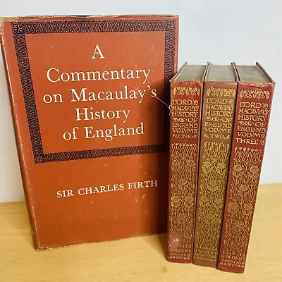 Lord Macaulay History Of England Volume 1-3 + A Commentary Hardback Book Bundle • £19.99