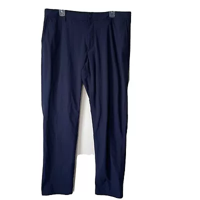 Men's FJ Foot Joy Pants Size 35X32 Golf Flat Front Navy Blue • $16