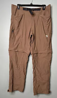 Mountain Hardwear Convertible Pants Mens XL Brown Hiking Outdoors 40x31.5 • $24.99