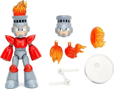 Fire Man 5.5  Moveable Figure W/accessories & Alternates Mega Man By Jada 34222 • $21.95