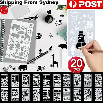 $9.82 • Buy 20x Bullet Journal Stencil Plastic Planner Stencils Notebook Diary Scrapbook DIY