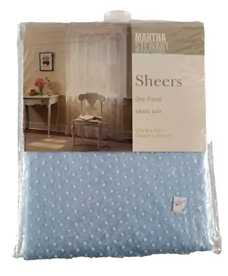 Martha Stewart Everyday Curtain Panel Swiss Dot Palest Blue Sheers NEW Y2k • $24.99