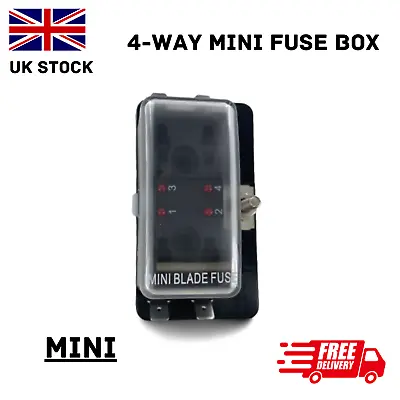 4 Way MINI Blade Fuse Box Holder With LED Warning Light Kit For Car  12V 24V UK • £12