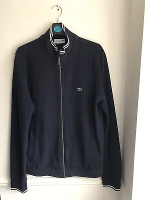 Men’s LACOSTE Navy Blue Full Zip Up Cotton Blend Cardigan. SIZE 4-M • £29.99