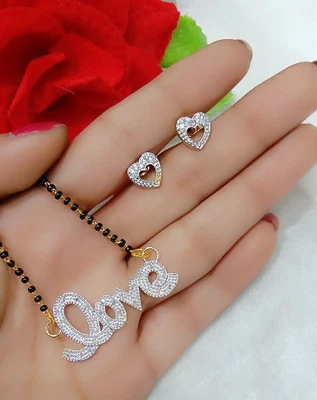 $32.70 • Buy Indian Tradition Mangalsutra Earrings Beaded Chain Ethnic Jewelry Women