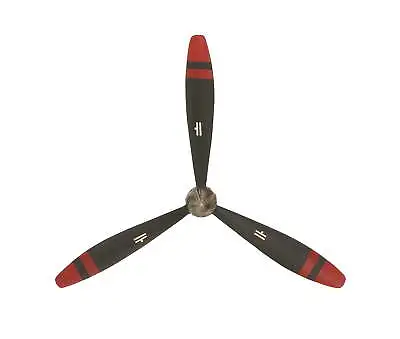 Black Metal 3 Blade Airplane Propeller Wall Decor With Aviation Detailing • $23.99