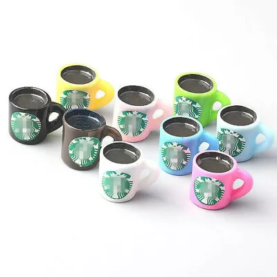 100 Pcs Dollhouse Miniature Chocolate Hot Mocha Hot Coffee Cup Mugs Drink Decor • $19.47