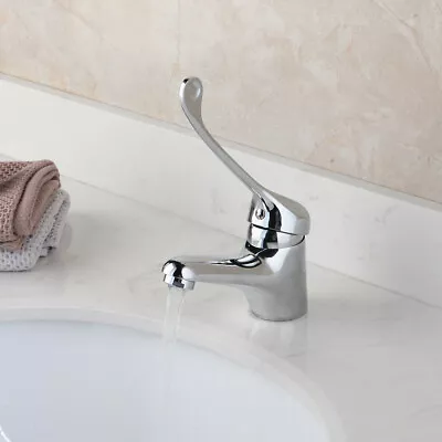 Medical Faucet Long Handle Single Hole Mixer Taps Hospital Laboratory Arm Touch • $32.90