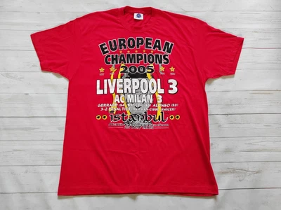 £9.99 • Buy Vintage 2005 Liverpool Football European Cup Final Double Sided T-shirt Large