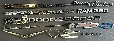 Vintage Lot Auto Car Truck Emblems Badges Caddy Chevy Dodge Mercury Custom • $79.99