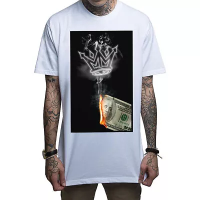 Mafioso Men's Money To Burn Short Sleeve T Shirt White Money Smoke Burn Cloth... • $26.24