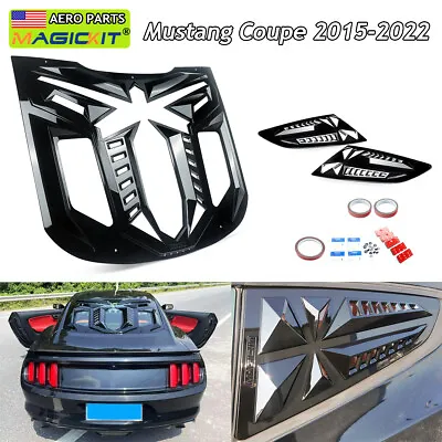 3PCS Rear Window Louver & Side Scoop Louver For Mustang GT Coupe V8 2015-2022 • $199.99
