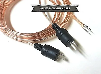 $26.95 • Buy Bang & Olufsen-Grundig-Leak-2-Pin Din  Speaker Cables 16awg MONSTER German Plugs