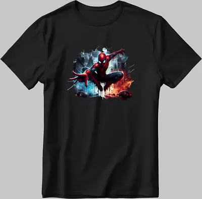 Spiderman Marvel Avengers S.Sleeve White-Black Men's / Women's N506 • £10