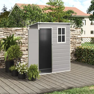 Outdoor Plastic Garden Storage Shed Bike Tools Shed Lockable House Cabin 5x3ft • £229.95